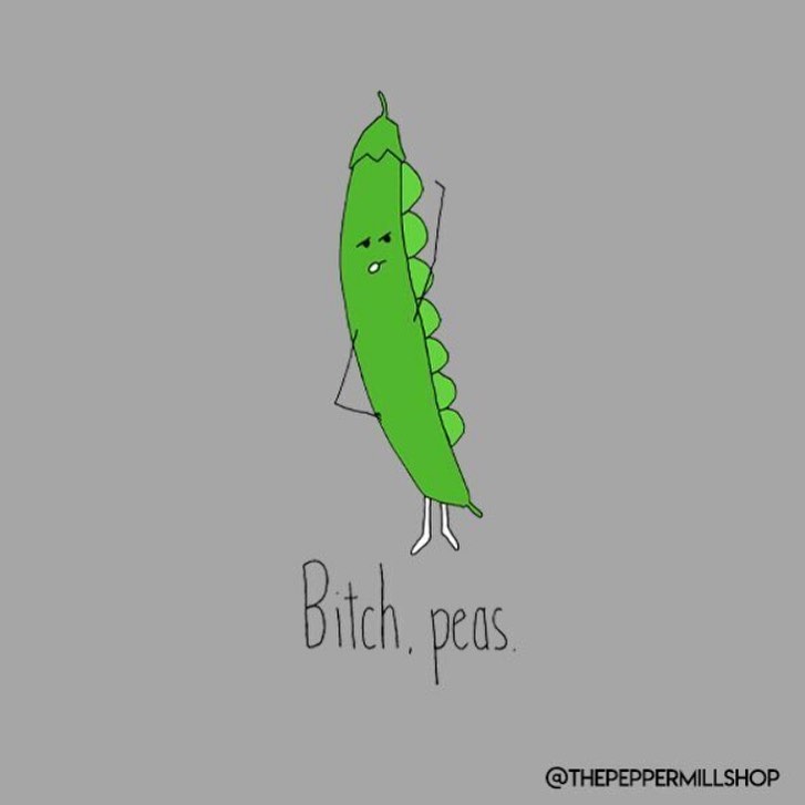 Bitch, Peas! Greeting Card
