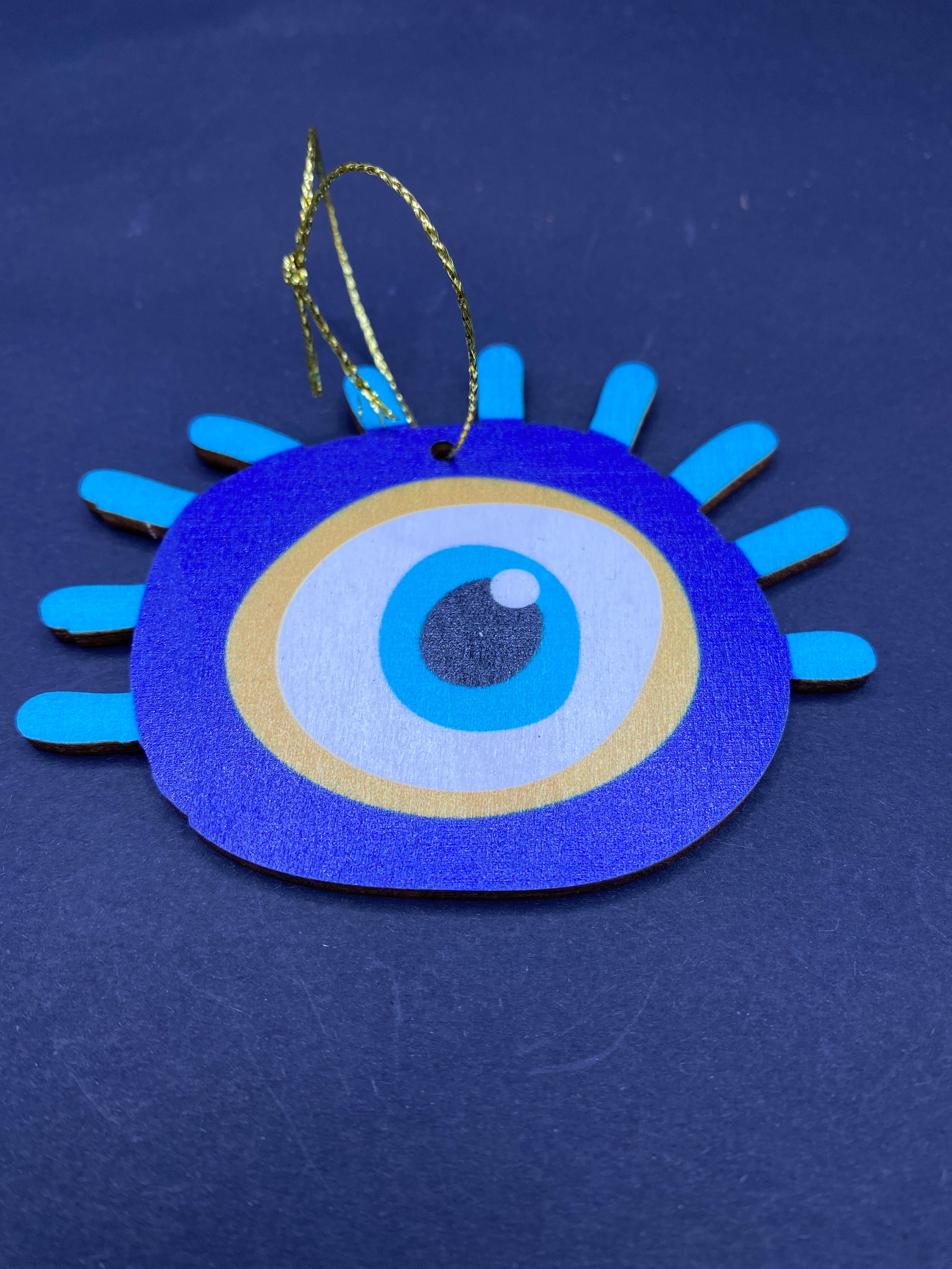 Wooden Evil Eye Ornament