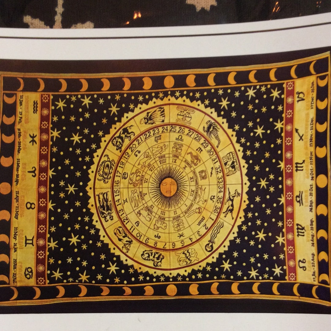Zodiac Wheel Large Tapestry 85x55