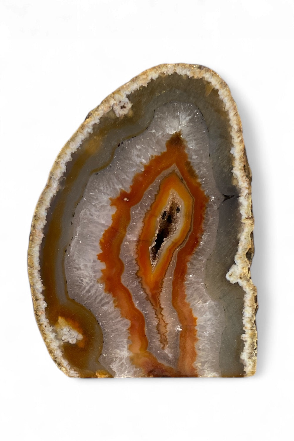 Carnelian Cut Base, one polished side