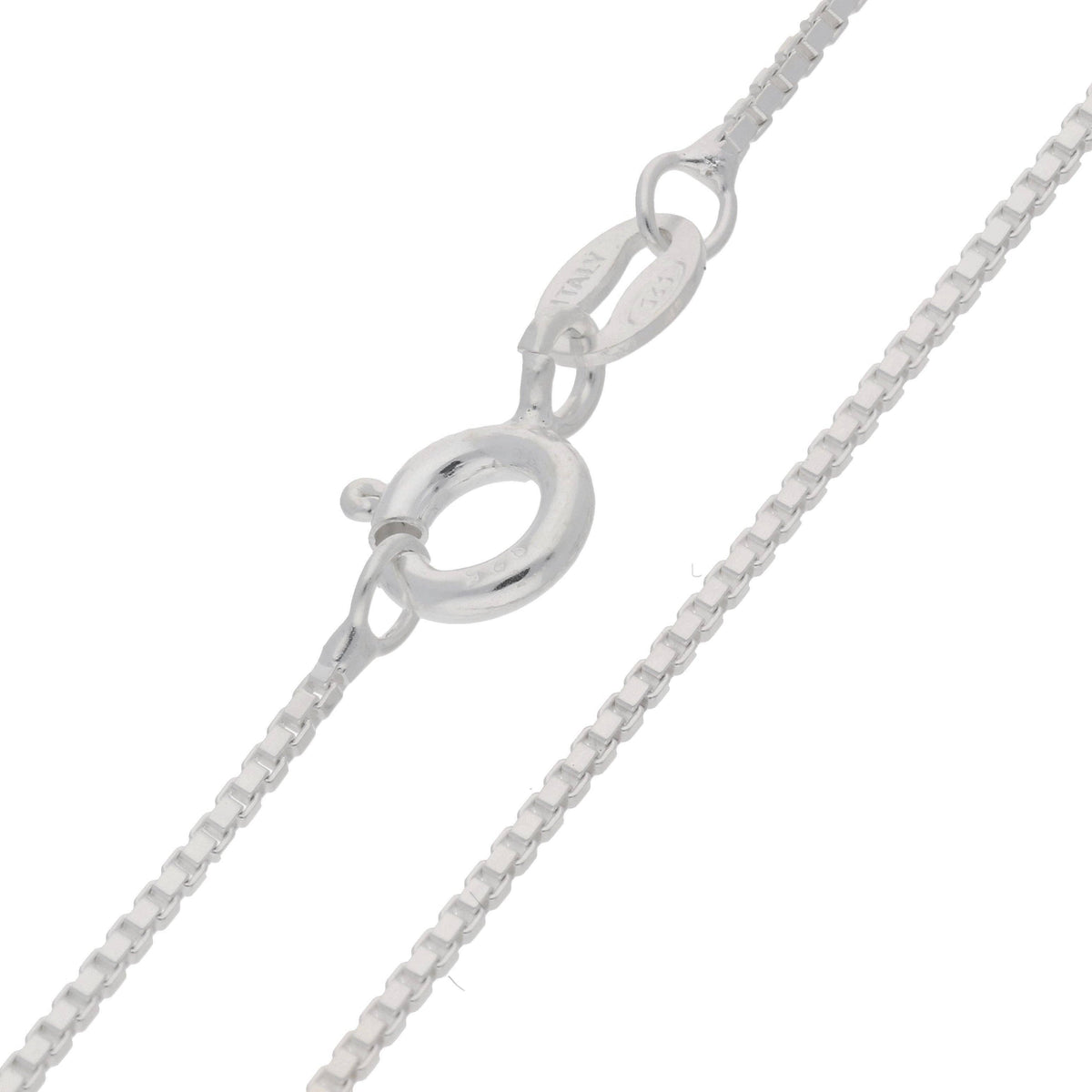 Italian 1mm Sterling Silver Box Link Chain Necklace
