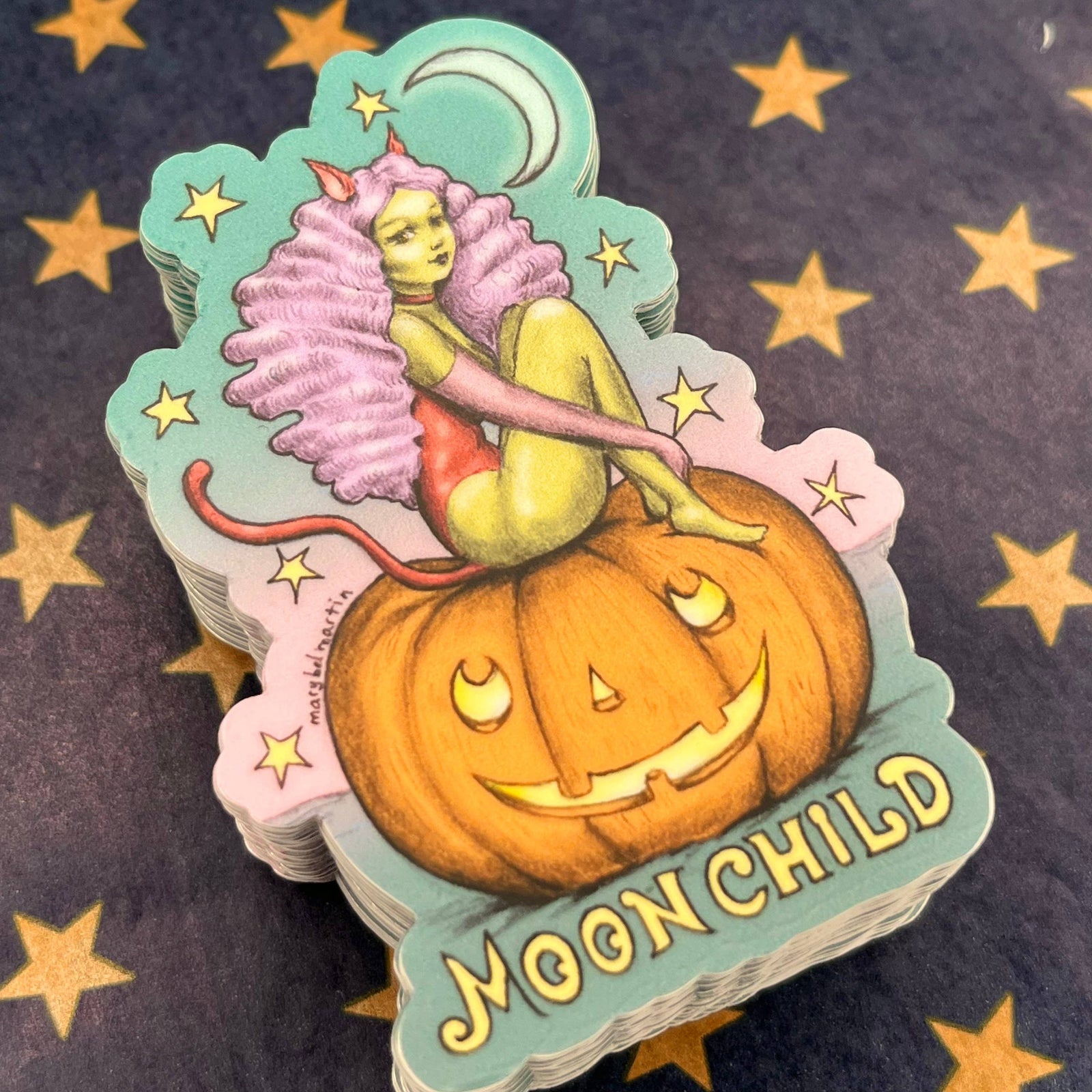 Moonchild - Vinyl Sticker By Marybel Martin