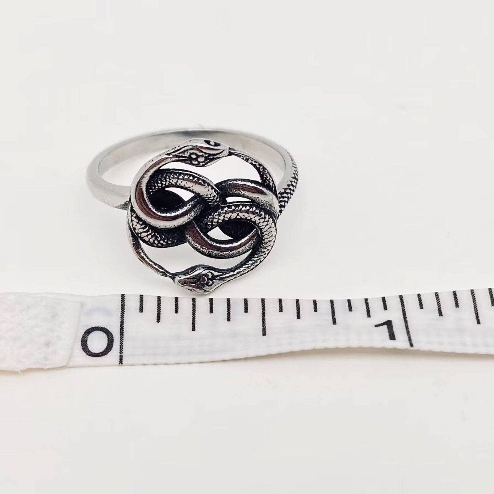 Double Snake Entanglement Stainless Steel Ring