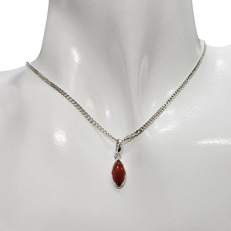 Red Onyx Silver Pendant