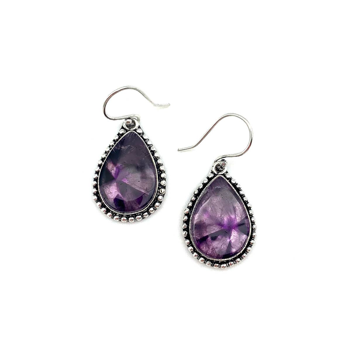 Kashi Semiprecious Large Stone Earrings - Amethyst
