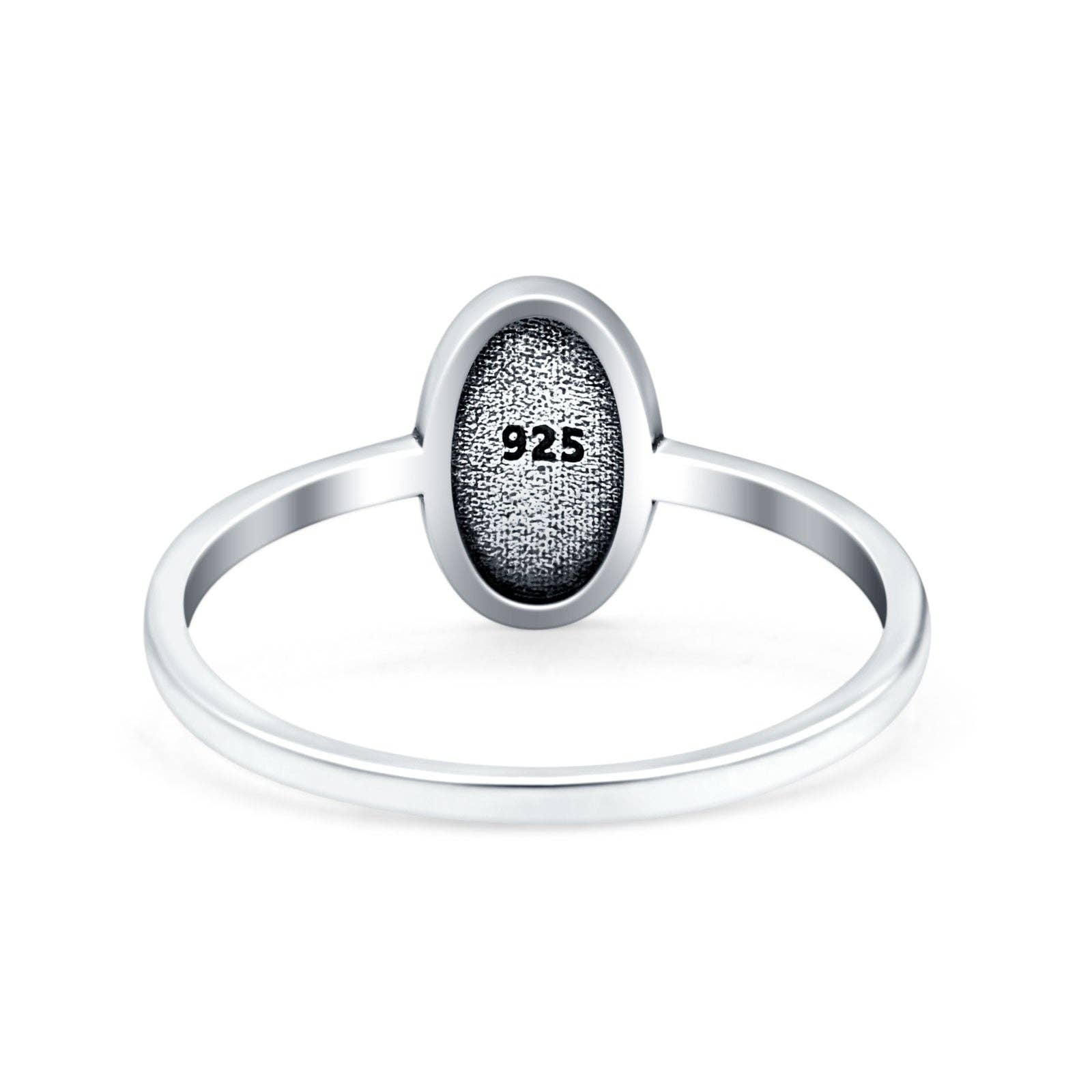 Flowers Oxidized Band Sterling Silver Ring