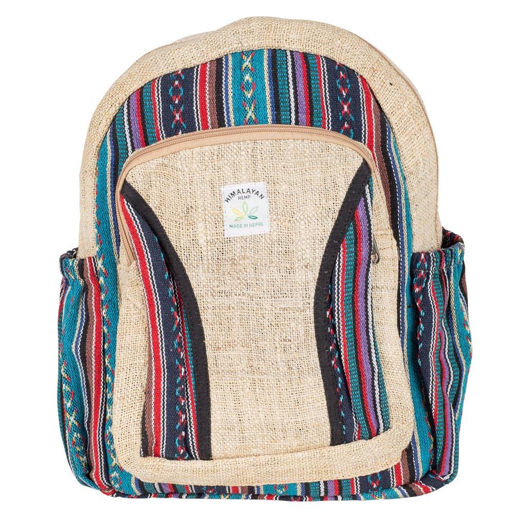 Blue And Red Hemp Backpack