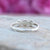Sterling Silver Moon with Black Agate Single Stone Ring