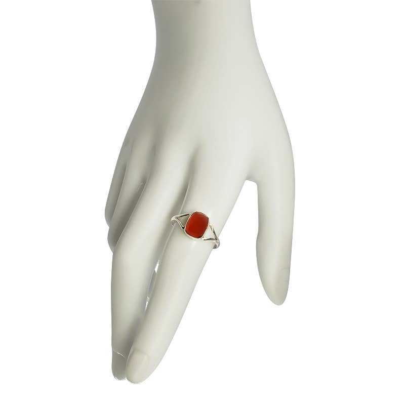 Red Onyx Stone Sterling Silver Ring