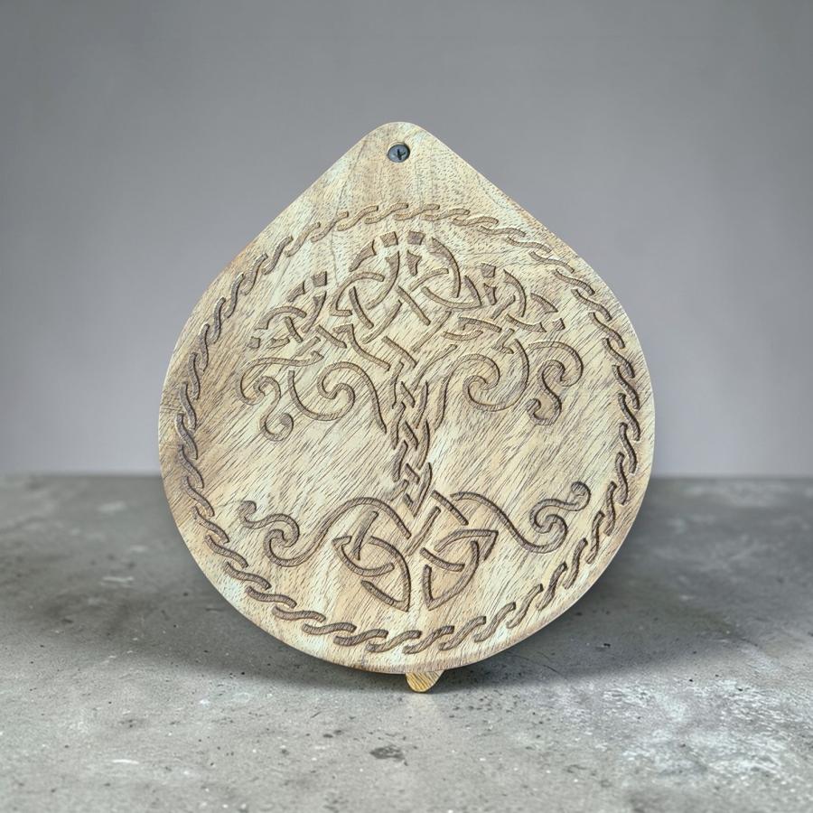 Tree of Life Carved Wooden Rune Set