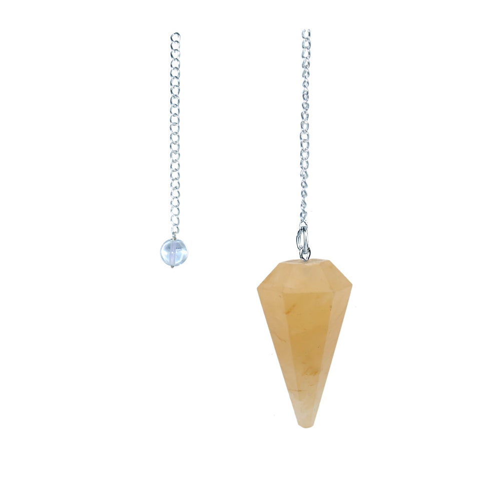 Yellow Aventurine Faceted Crystal Pendulum