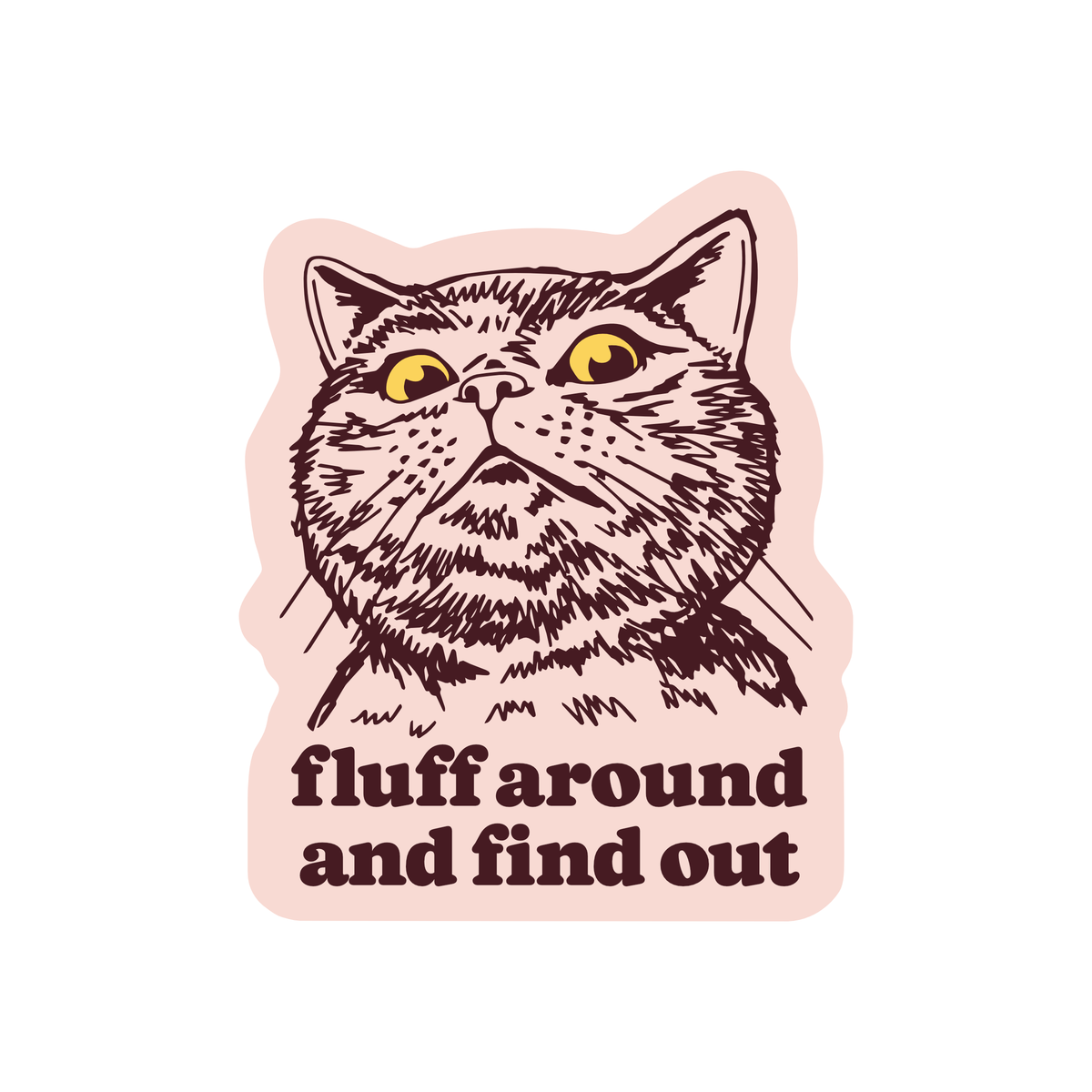 Fluff Around &amp; Find Out Cat High Quality Vinyl Sticker