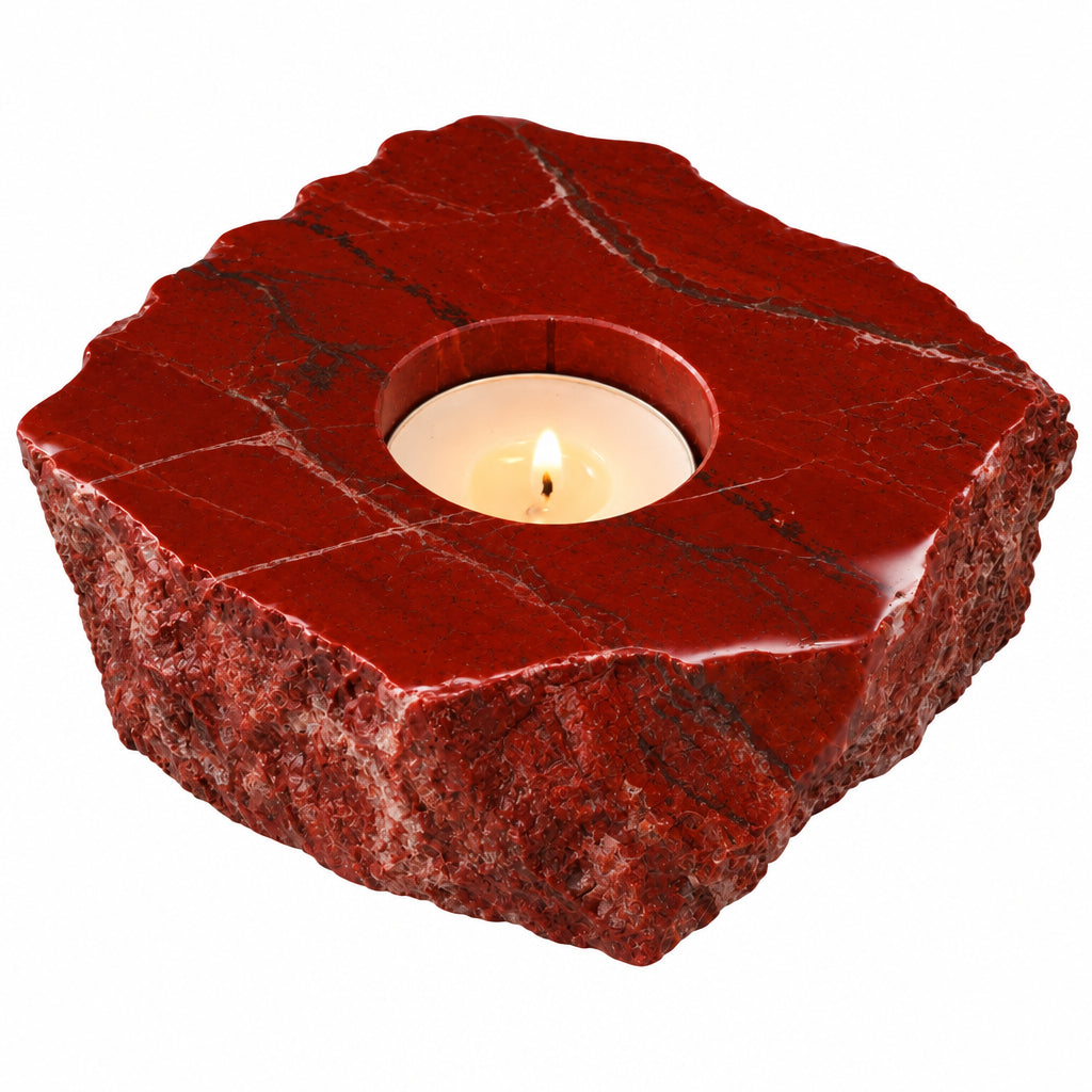 Red Jasper Candle holder with Smooth Top