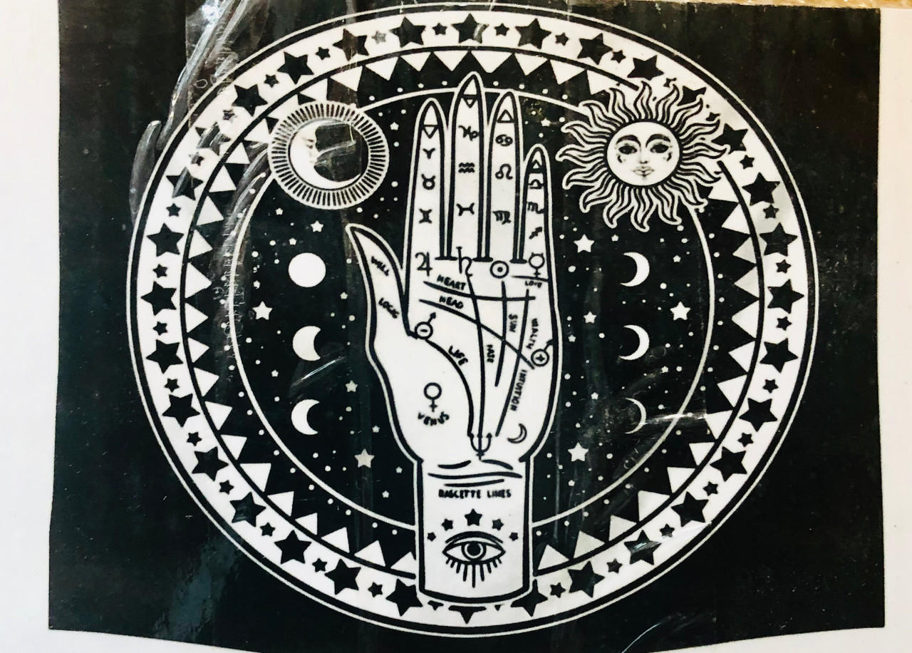 Palmistry Large Tapestry Black & White 86x53