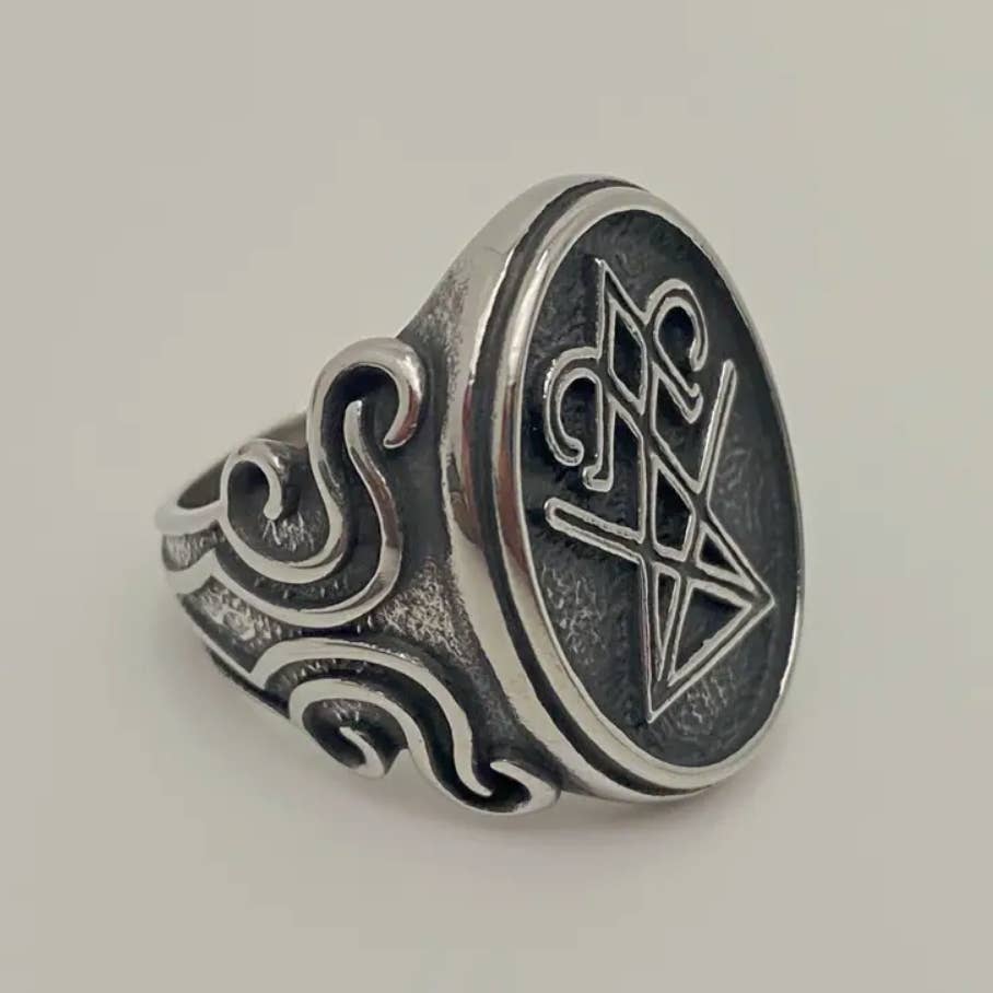 Luciferian Chalice Signet Stainless Steel Ring