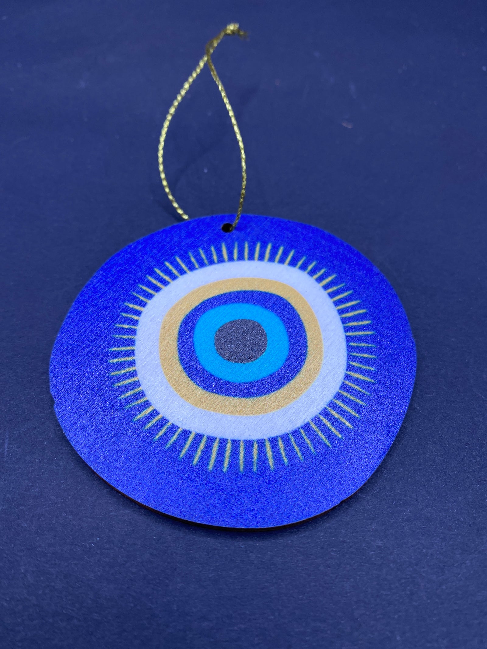 Wooden Evil Eye Ornament
