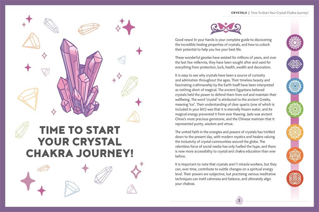 Crystals: Chakra Healing Crystals Set and Guidebook