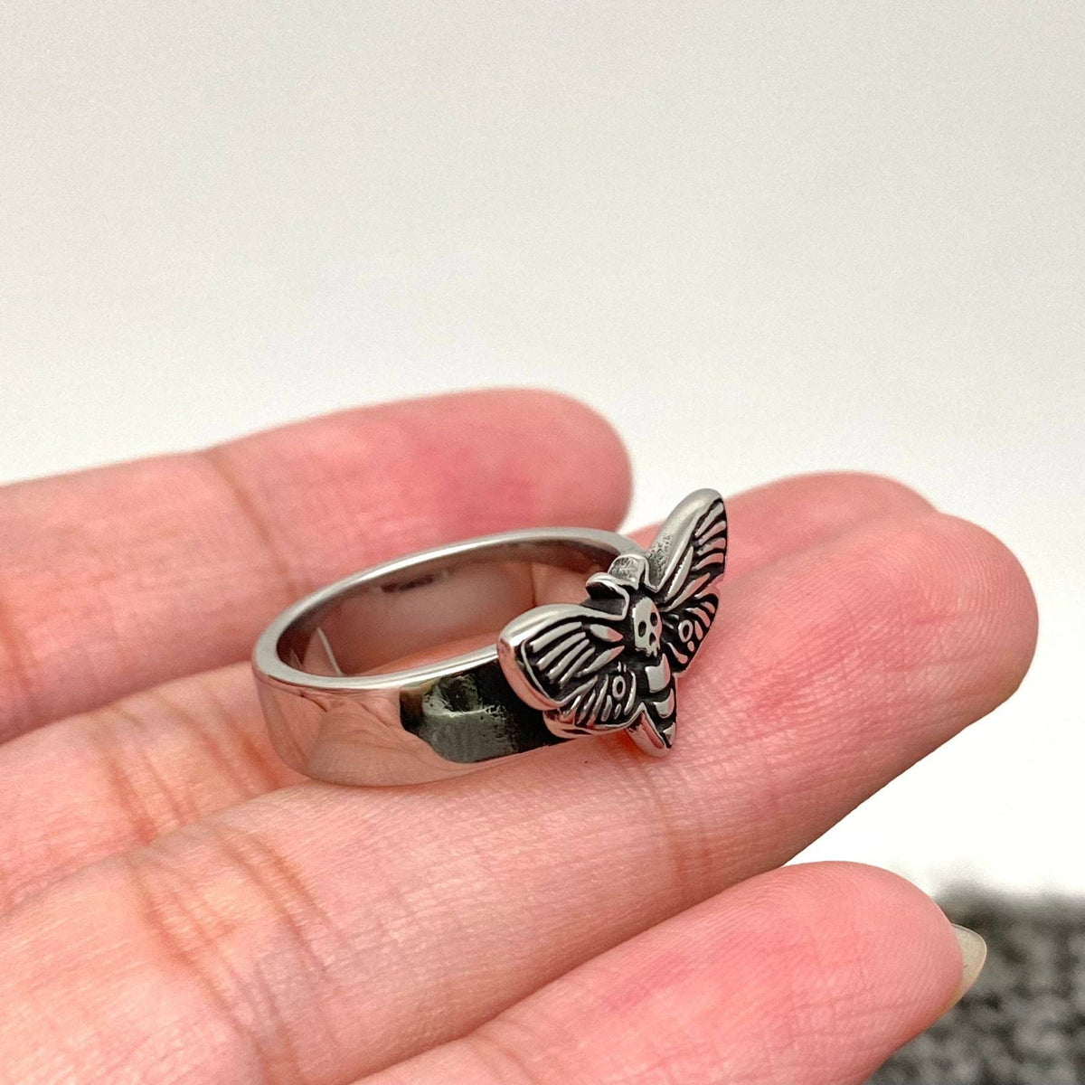 Stainless Steel Moth Ring