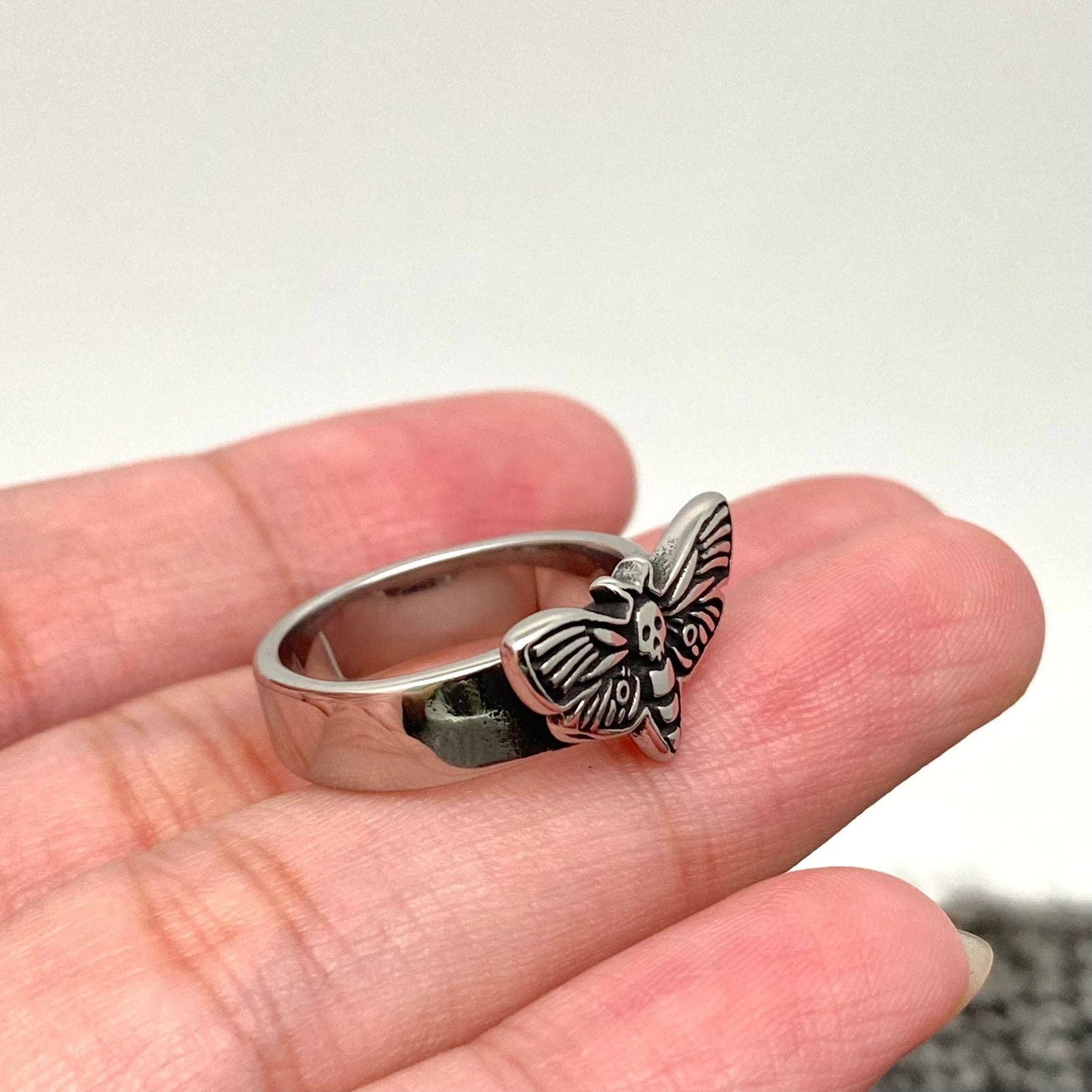 Stainless Steel Moth Ring