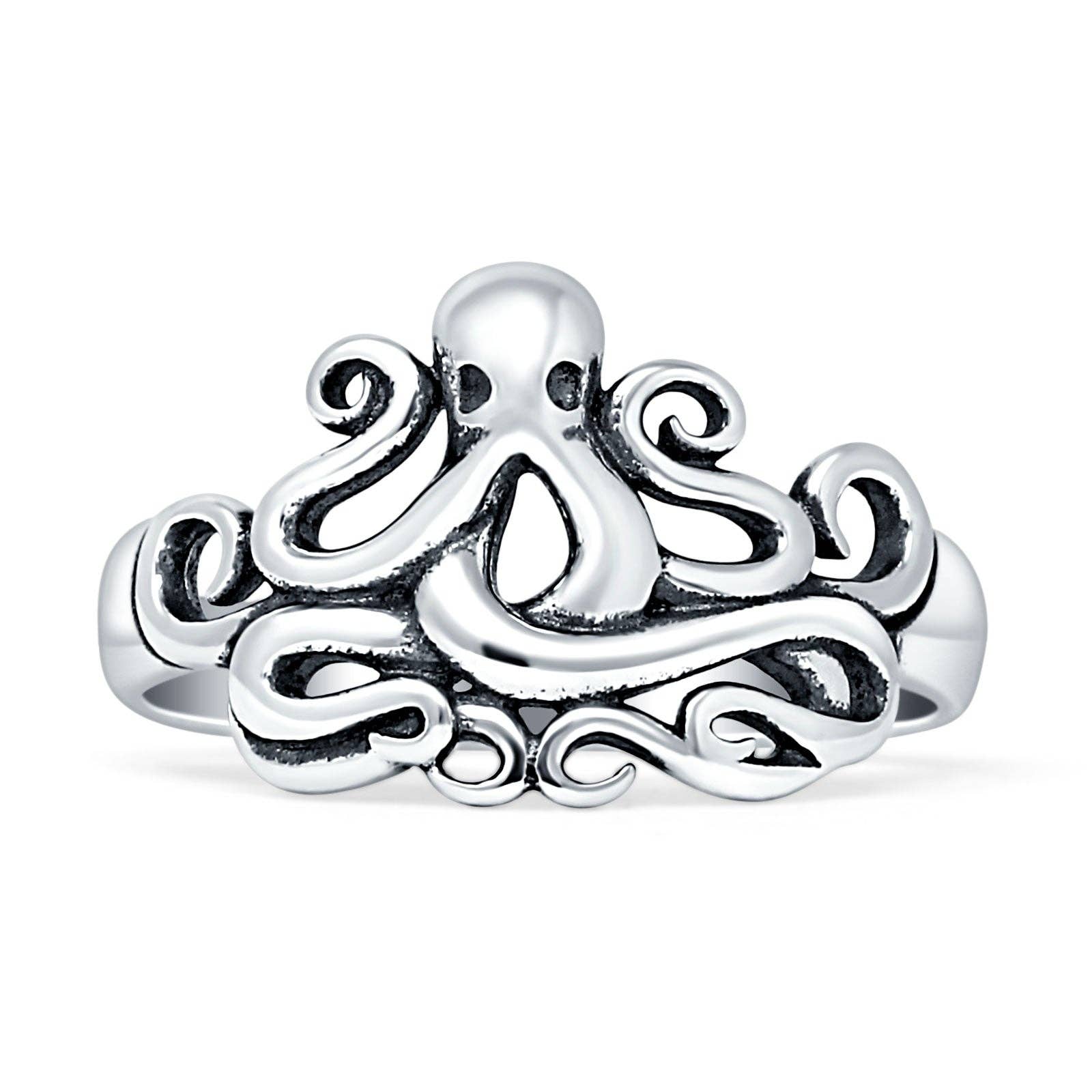 Sterling Silver Filigree Octopus Ring
