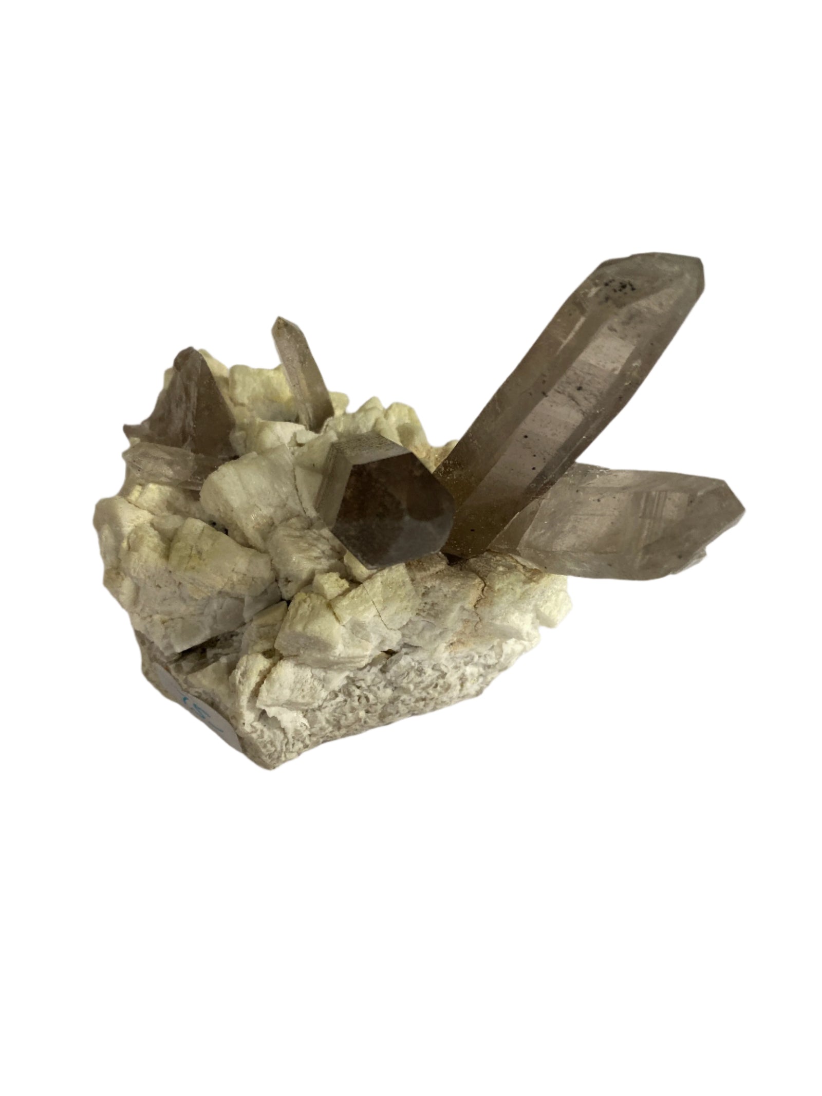 Smoky Quartz - on Plagioclase