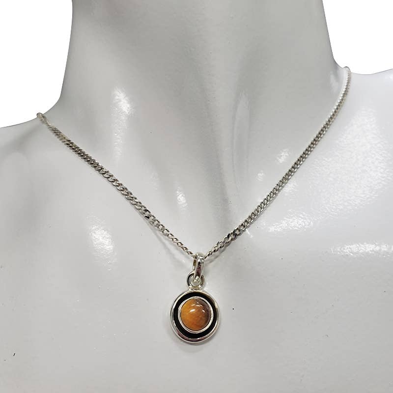 Tiger Eye Silver Pendant