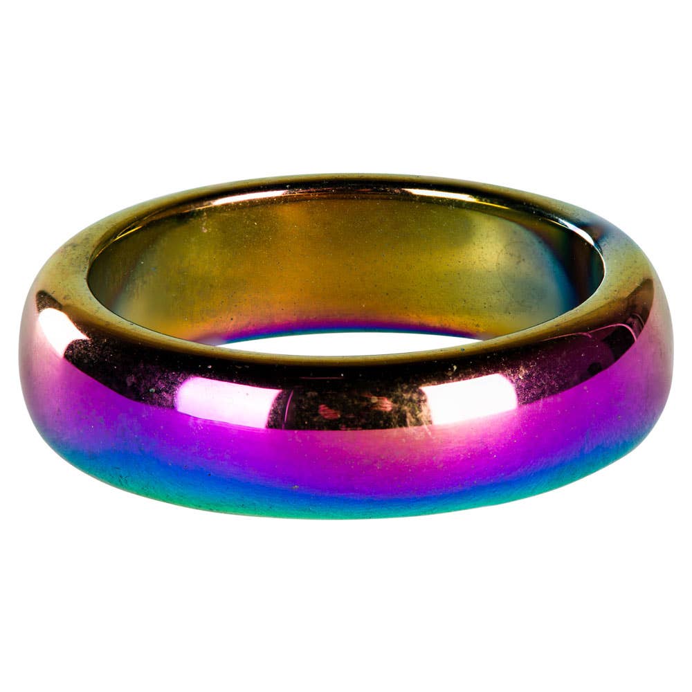 4MM RAINBOW HEMATITE RING