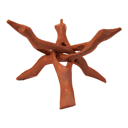 Wooden Cobra Tripod Stand - 6&quot; Stained