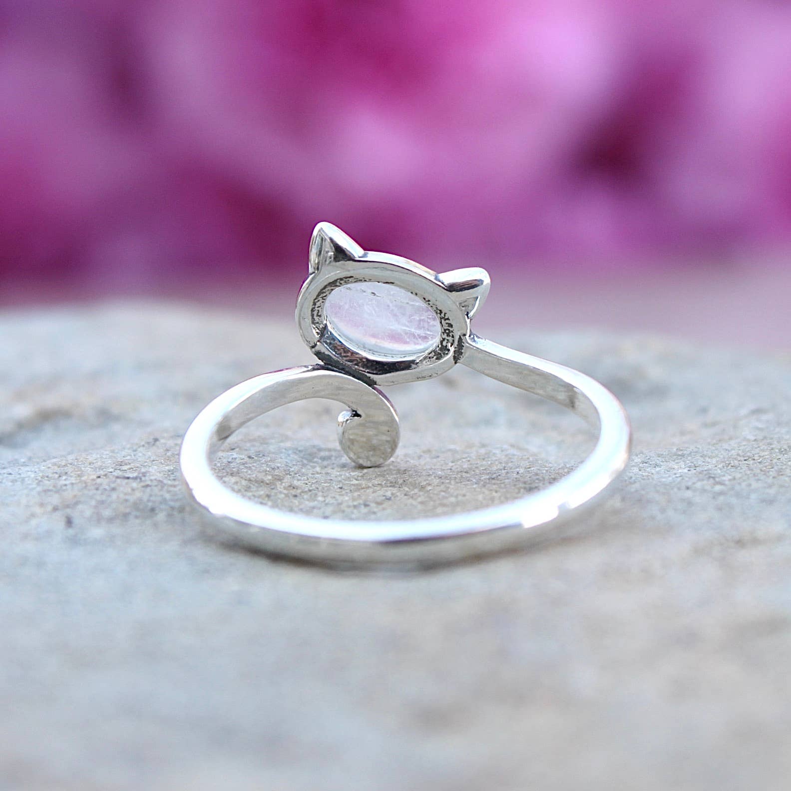 Cat with Moonstone Ring