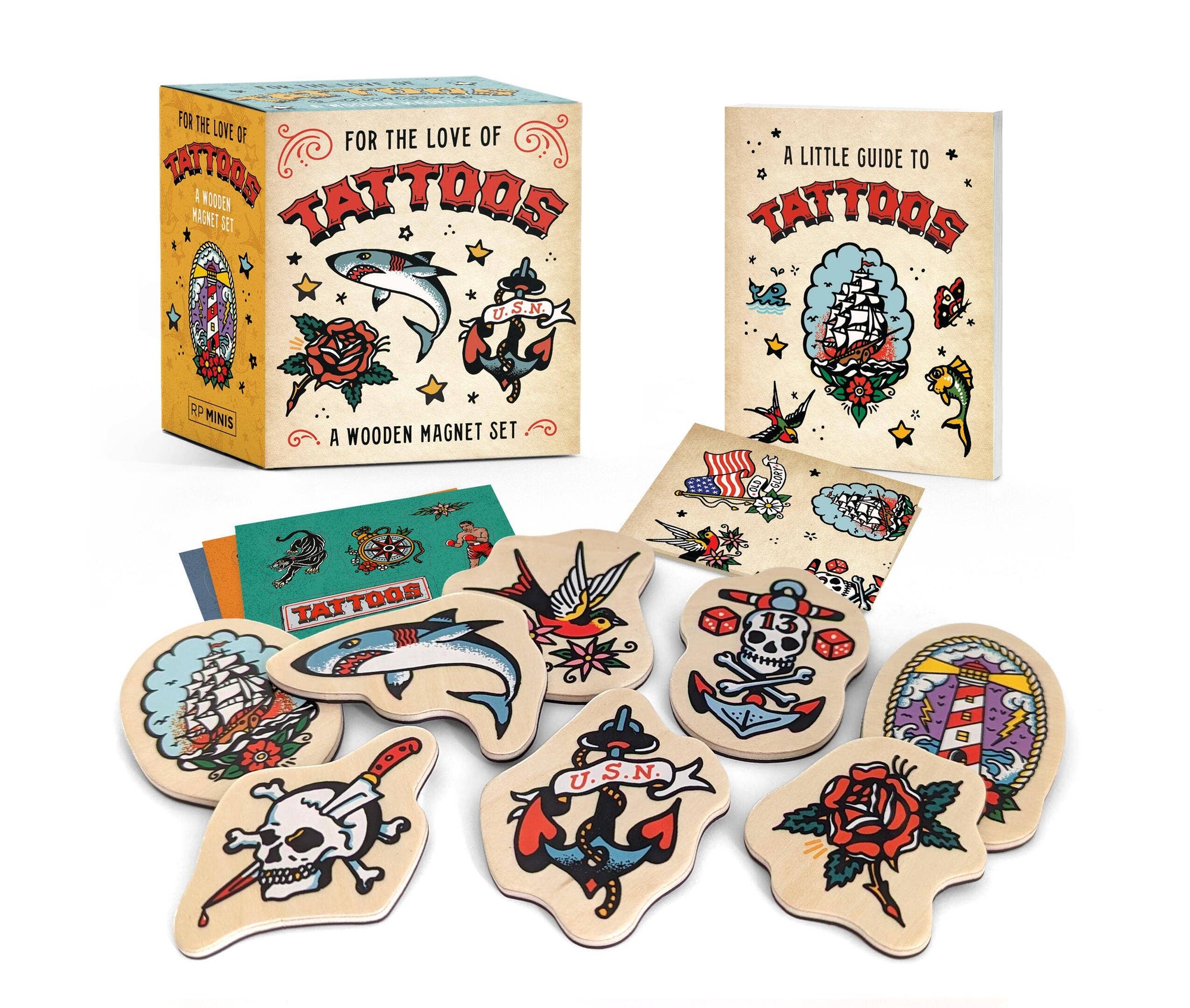 For The Love Of Tattoos: A Wooden Magnet Set