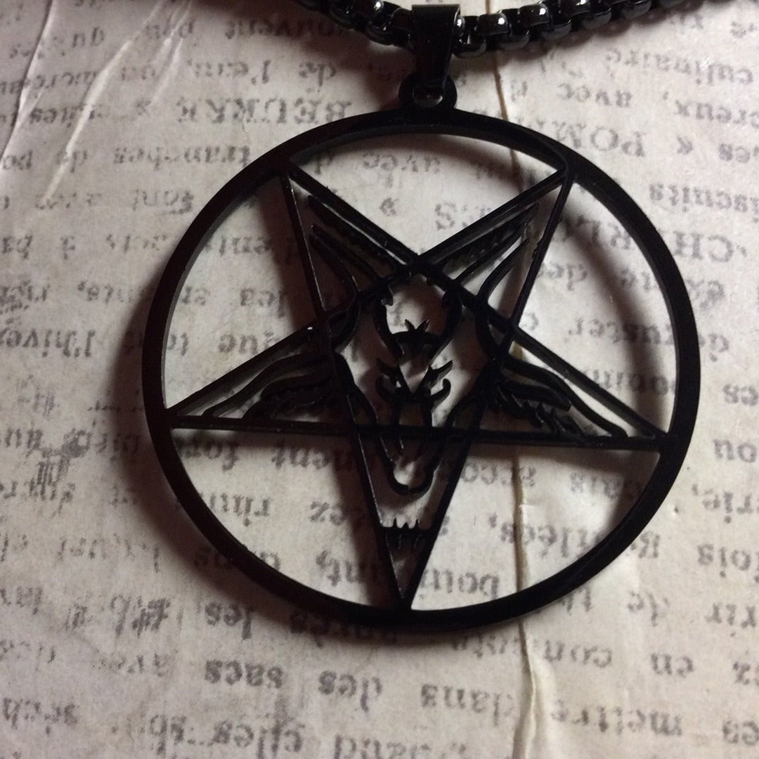 Laser Cut Baphomet Pentacle Stainless Steel Pendant