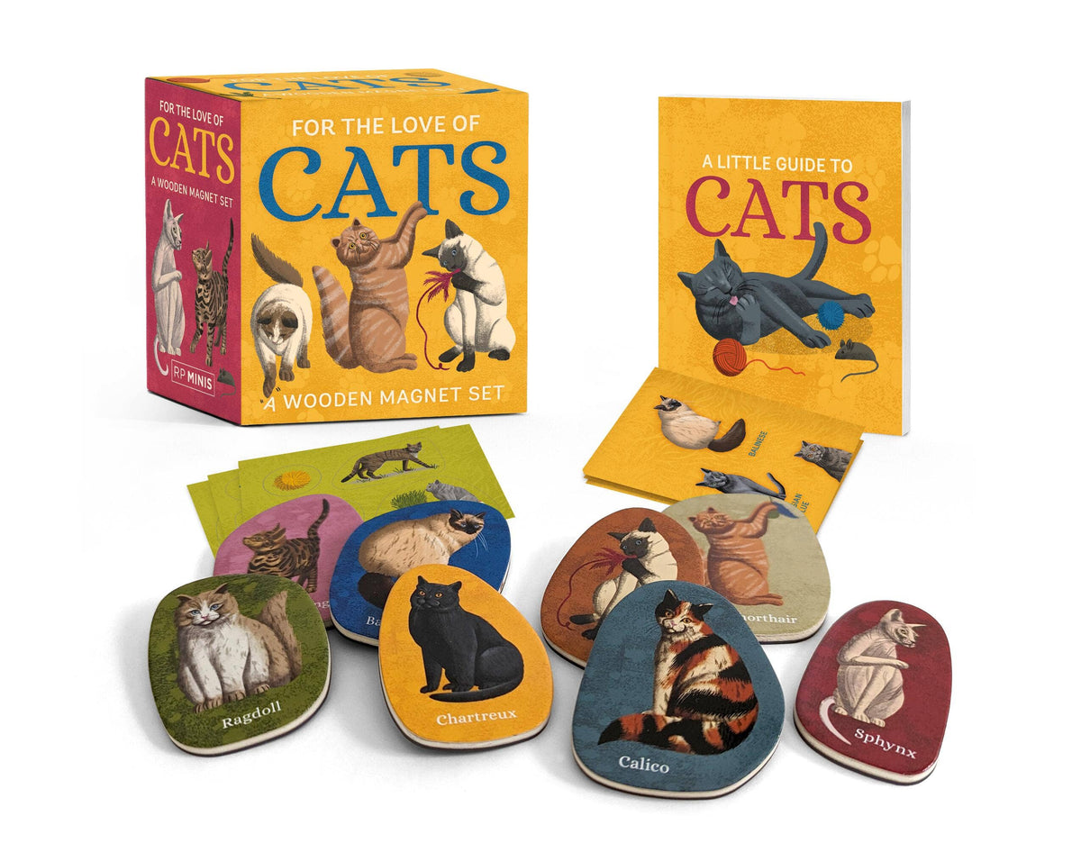 For The Love Of Cats: A Wooden Magnet Set