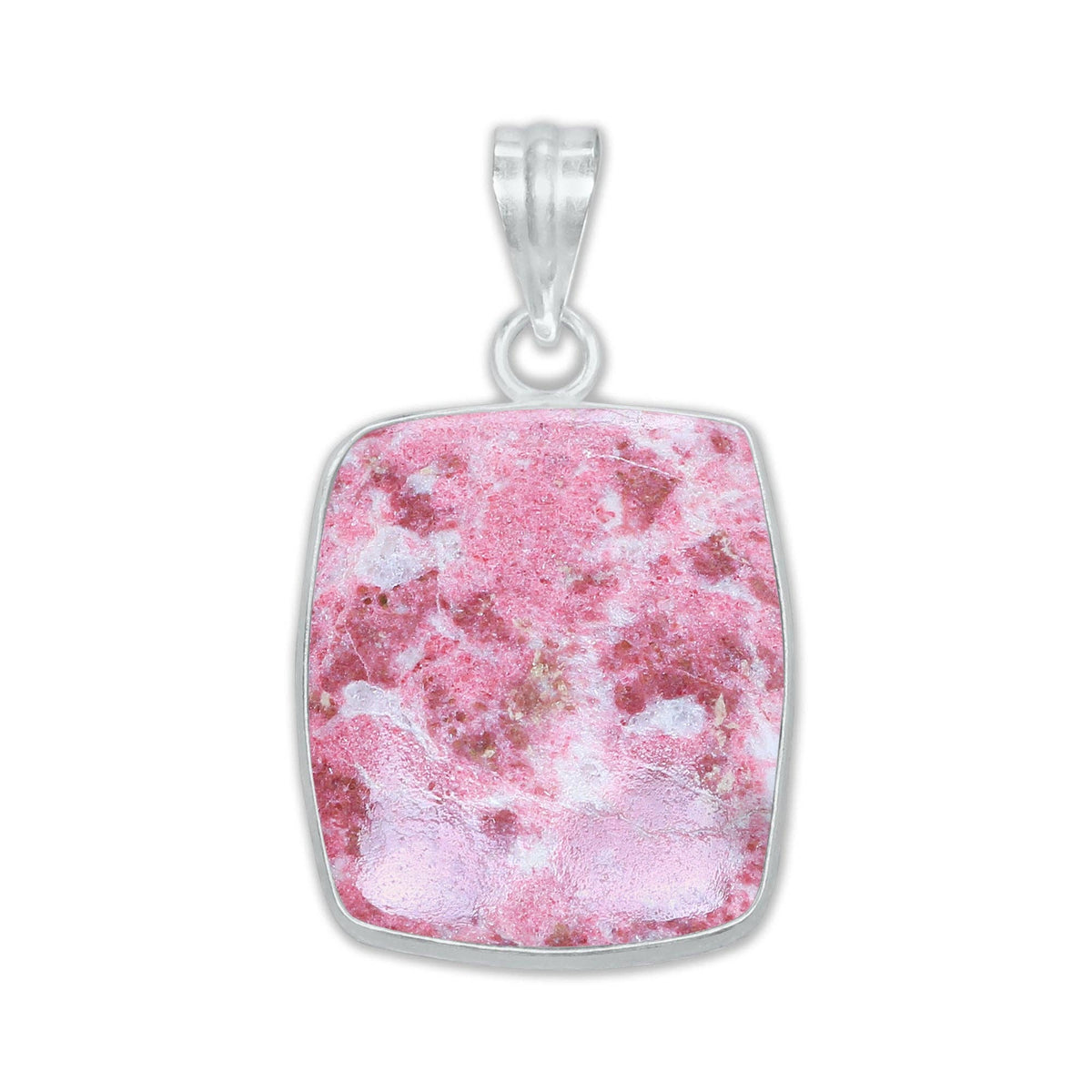 Thulite Silver-Plated Pendant