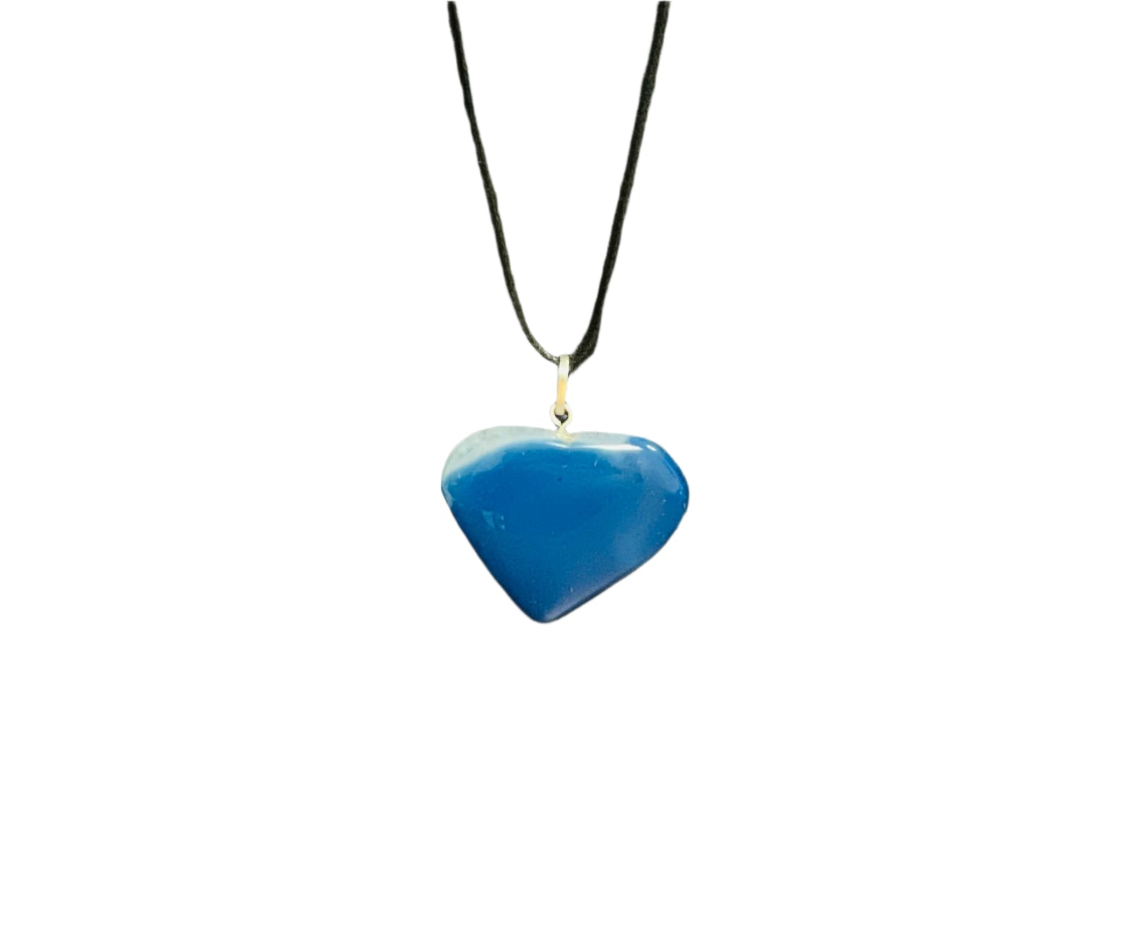 Blue Onyx Crystal Heart Necklace