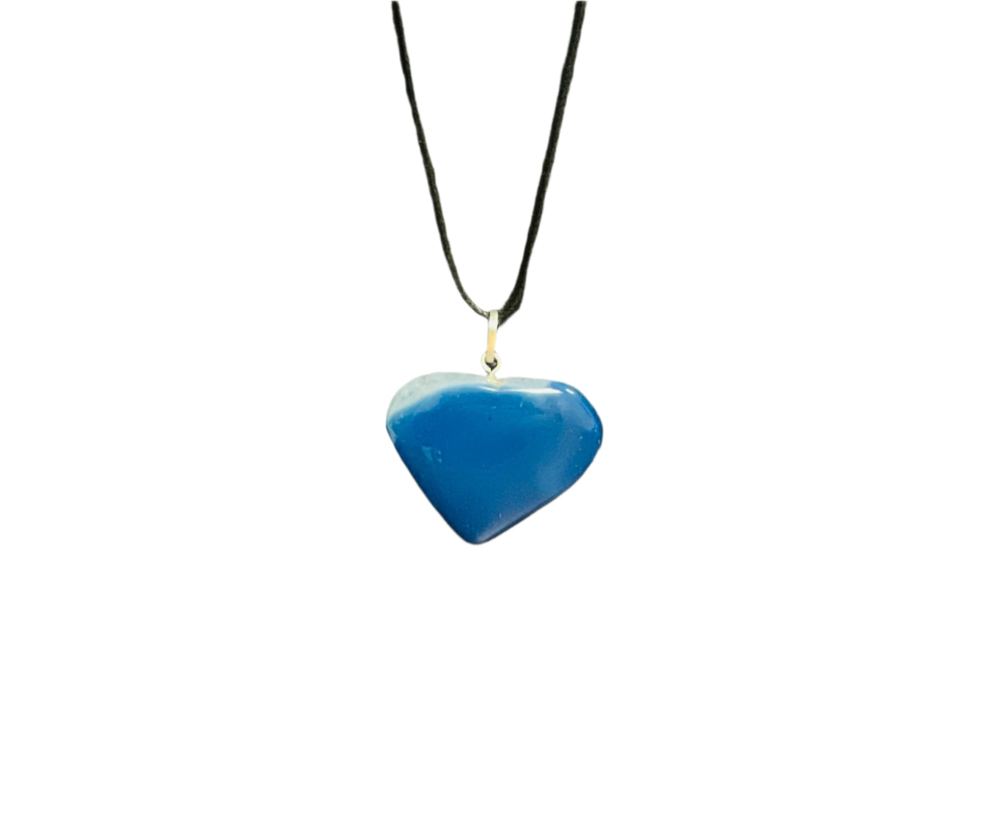 Blue Onyx Crystal Heart Necklace