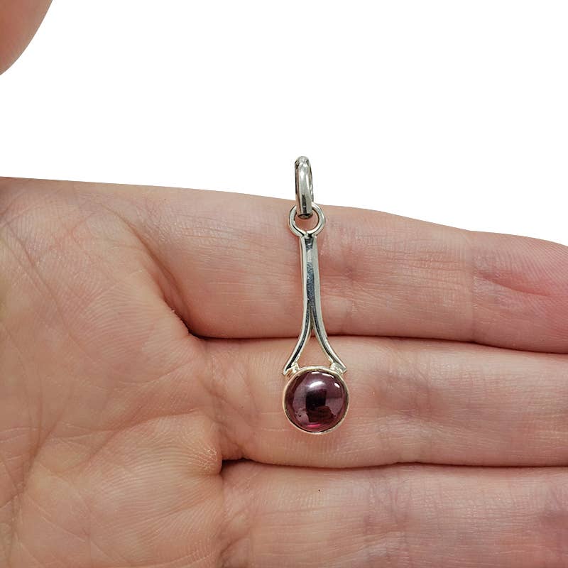 Garnet Sterling Silver Pendant