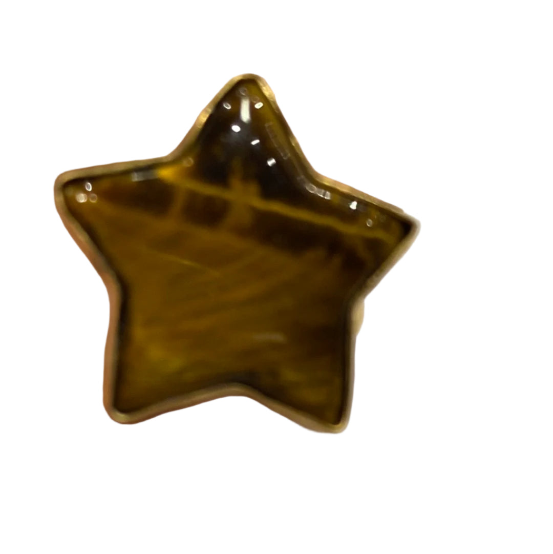 Tiger Eye Star Adjustable Alchemia Gold Ring - Charles Albert