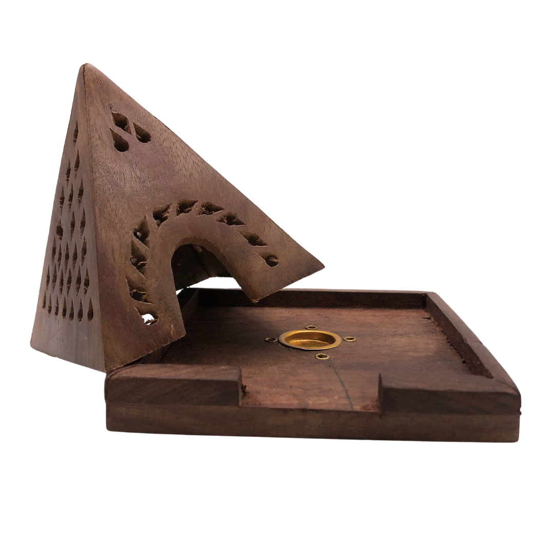 Wood Temple Incense Burner