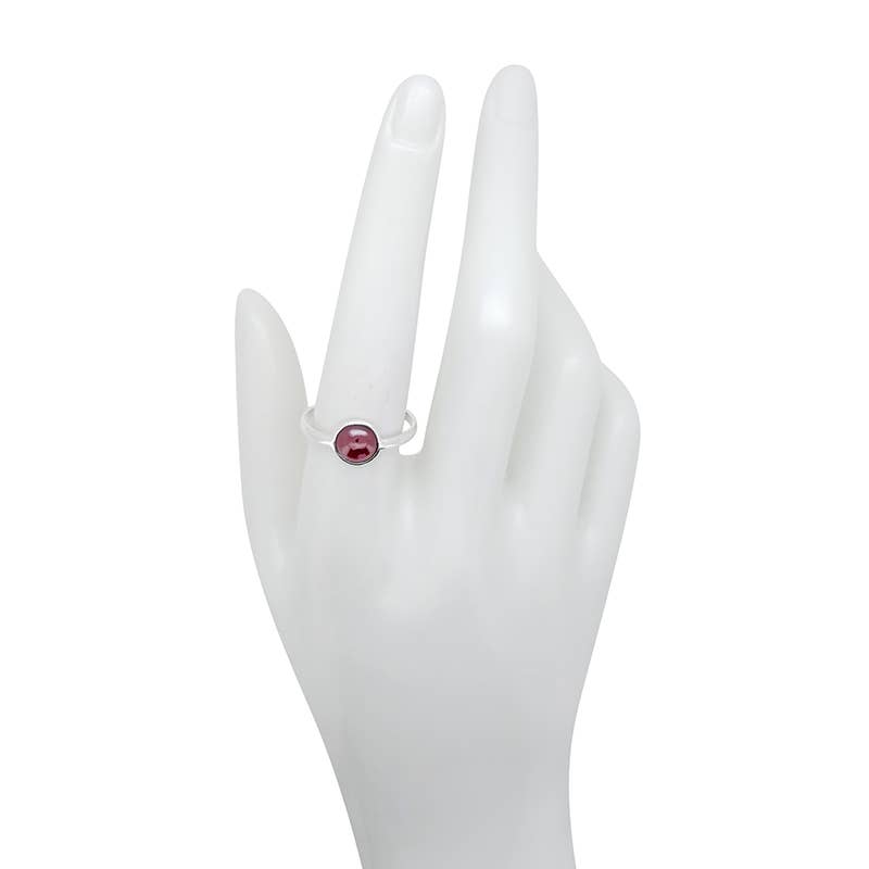 Garnet Sterling Silver Ring