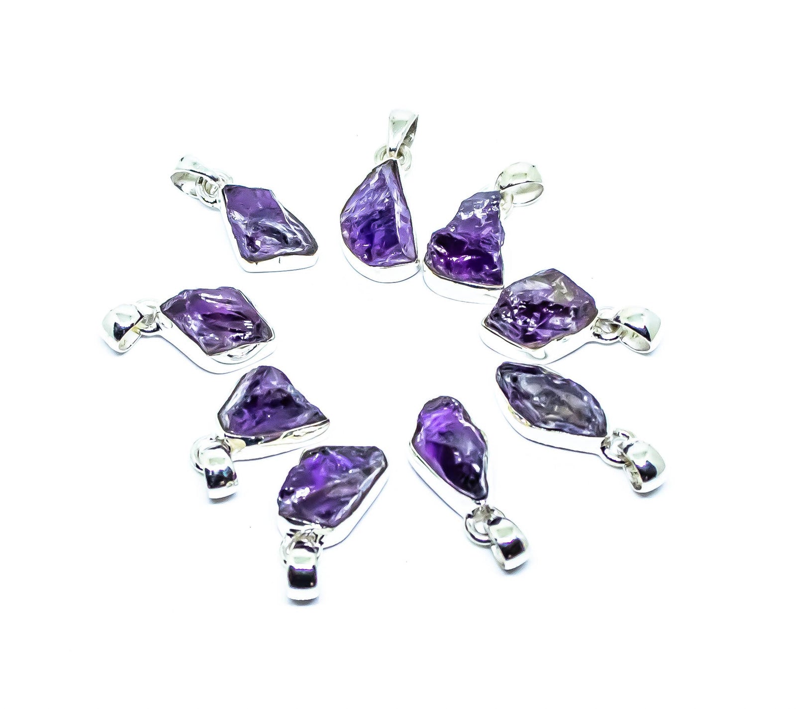 Amethyst Freeform Sterling Silver Pendant