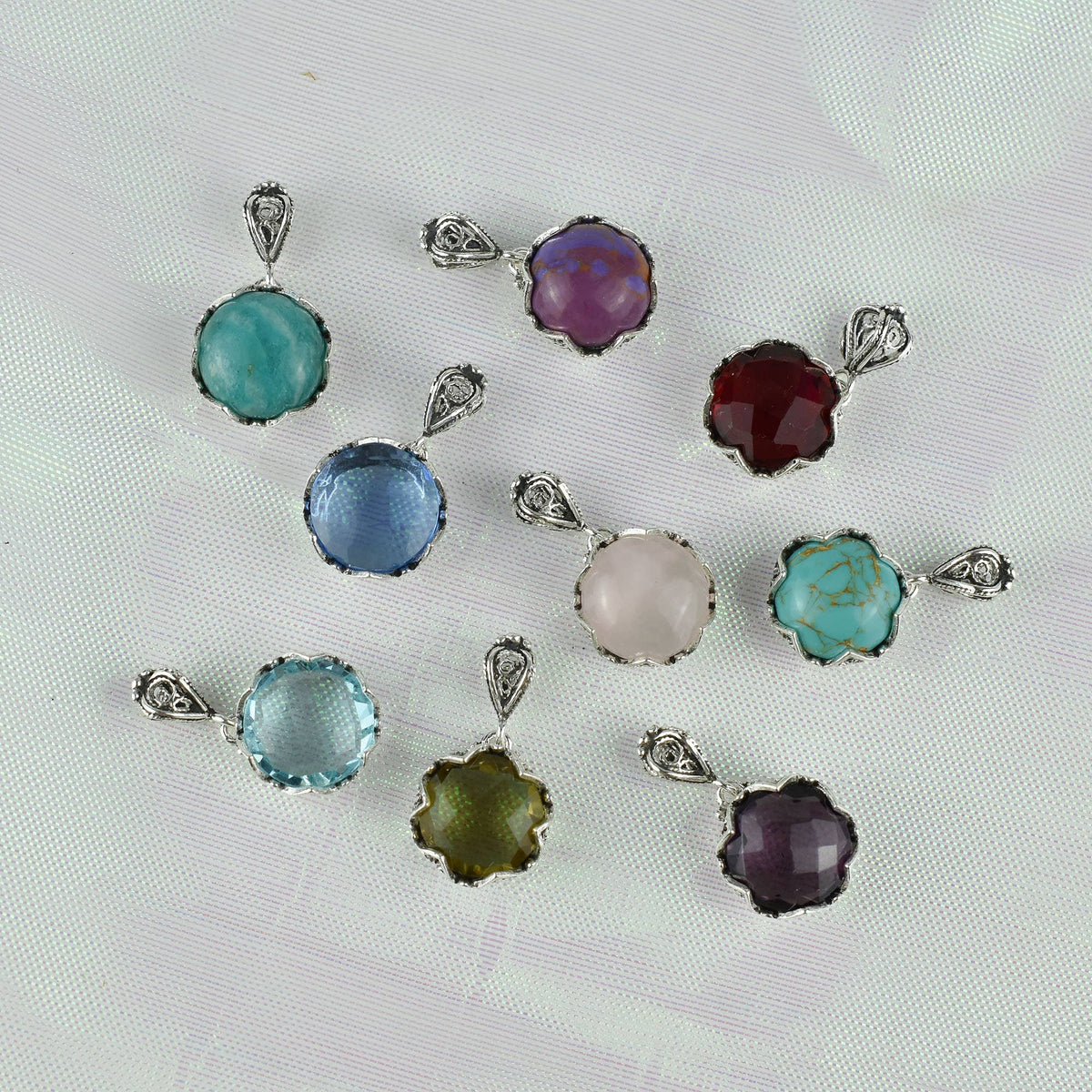 Amazonite Gemstone Sterling Silver Women`s Pendant