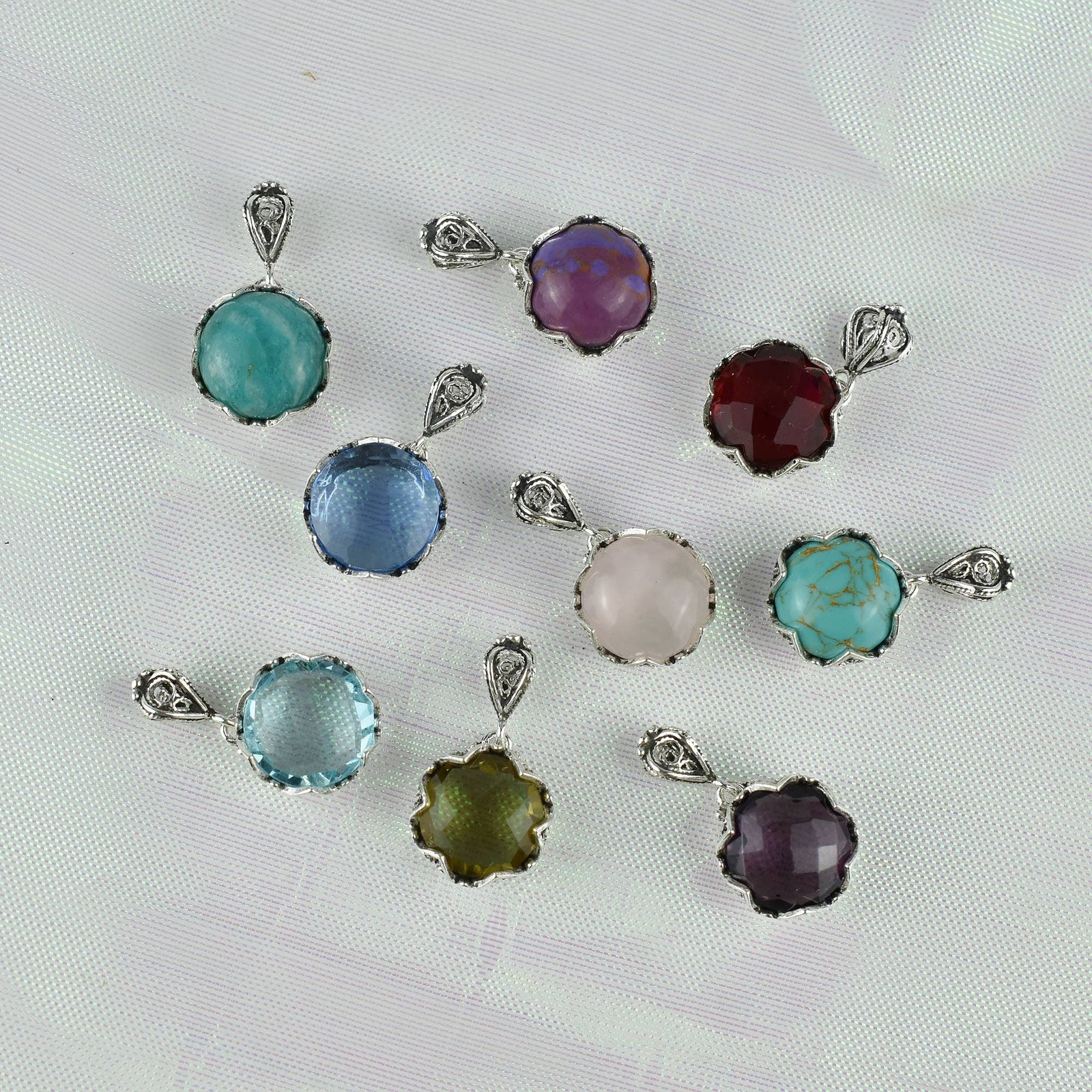 Amazonite Gemstone Sterling Silver Women`s Pendant