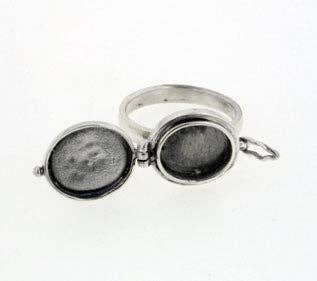 Sterling Silver Pentacle Poison Locket Ring