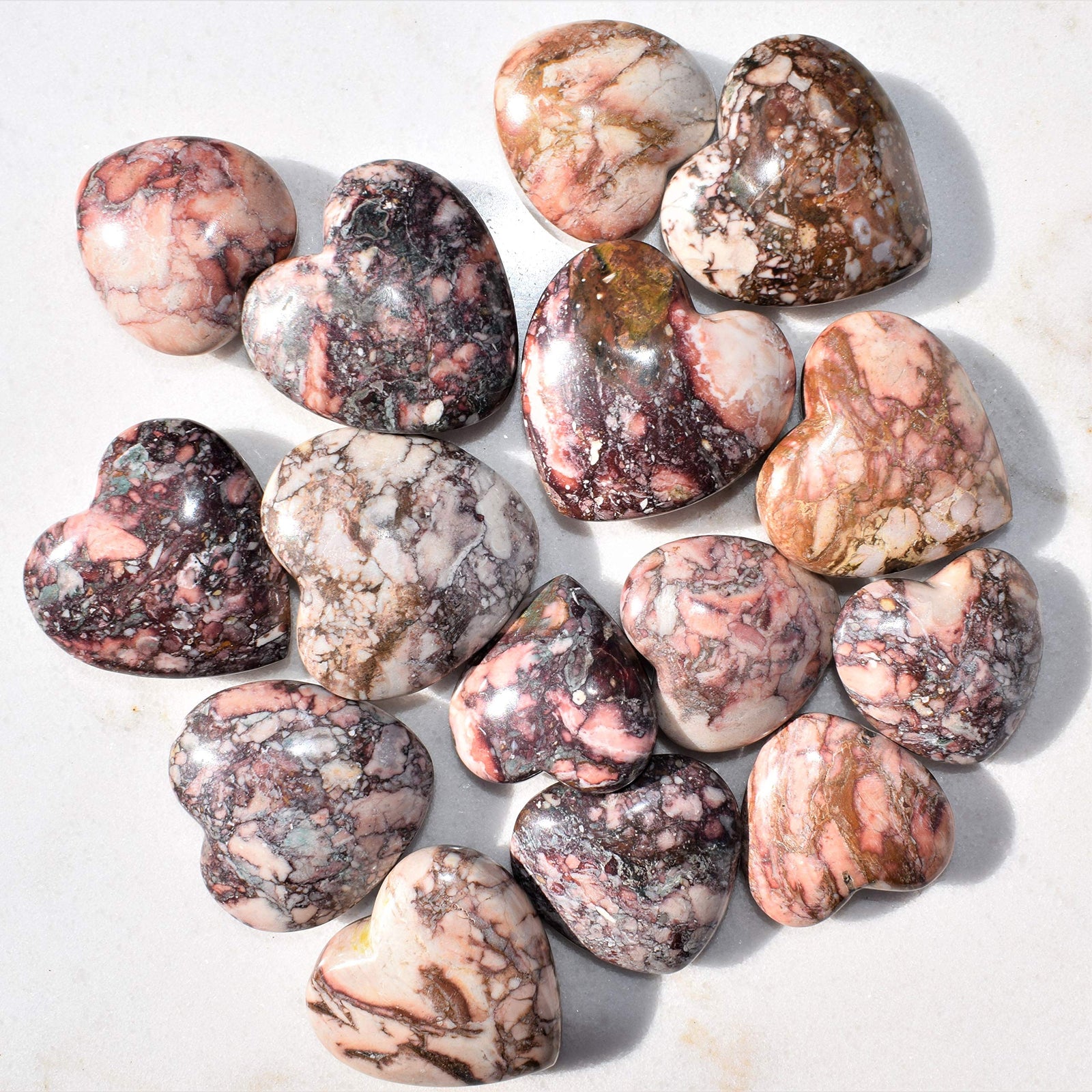 Crystal Heart Pink Porcelain Jasber