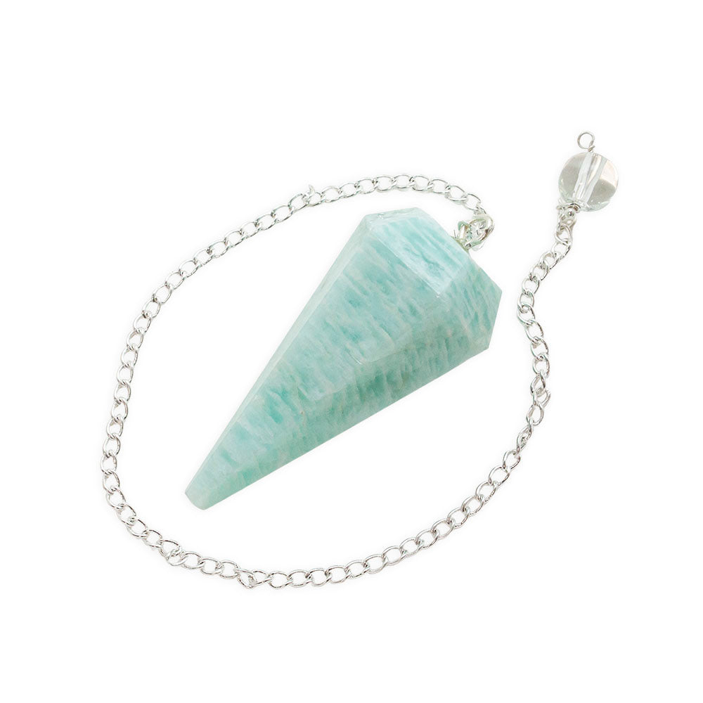 Amazonite Faceted Crystal Pendulum