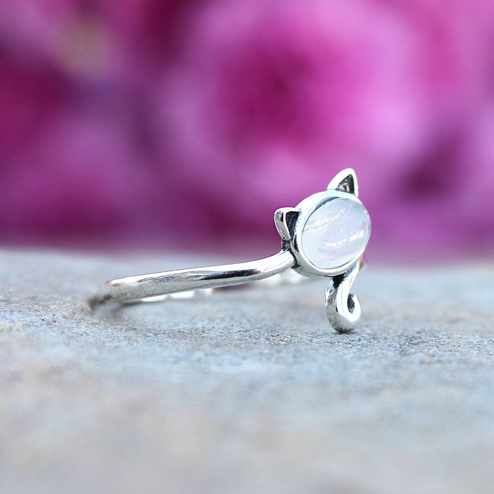 Cat with Moonstone Ring