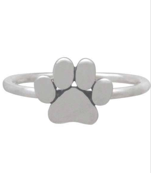 Sterling Silver Paw Print Ring
