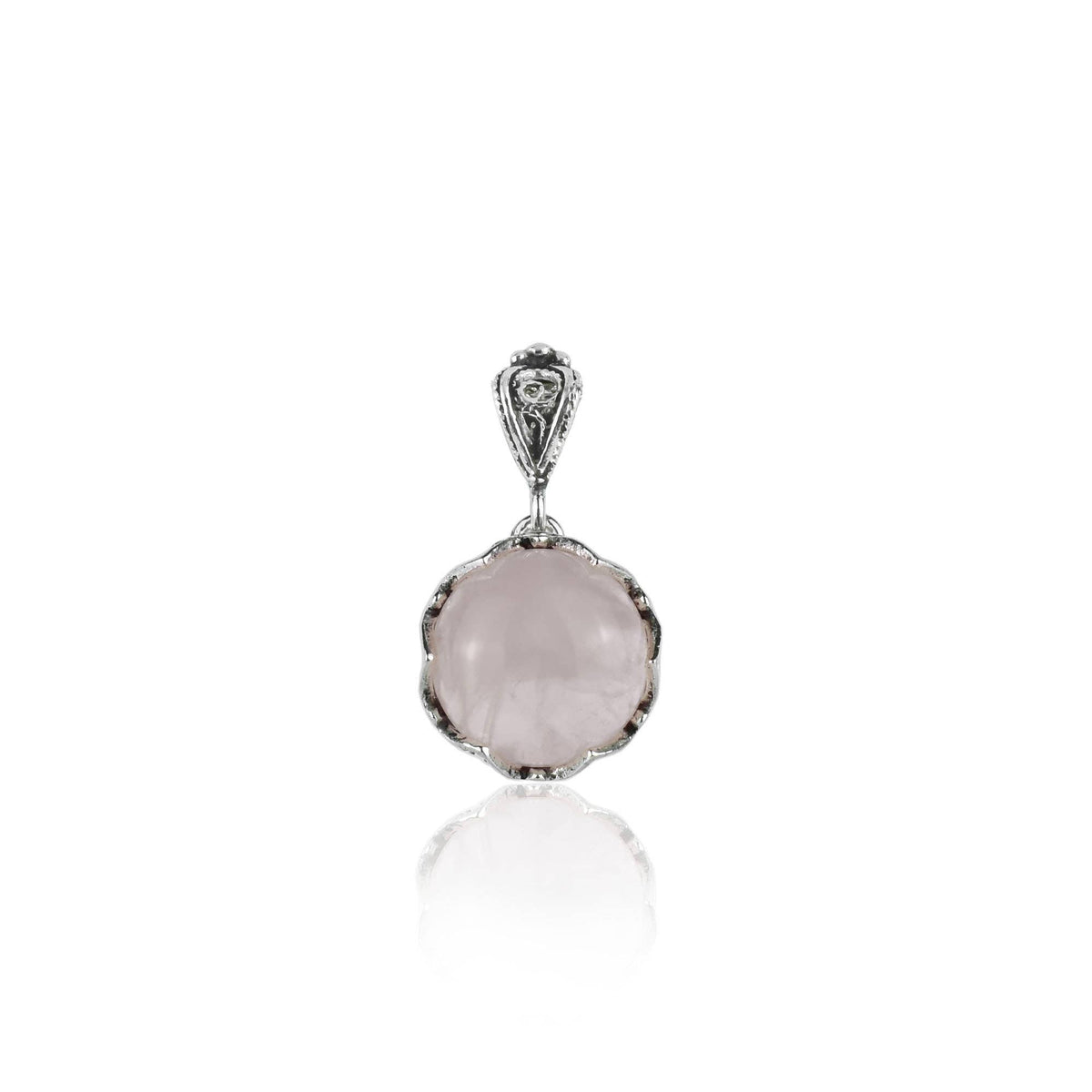 Rose Quartz Gemstone Sterling Silver Women`s Pendant