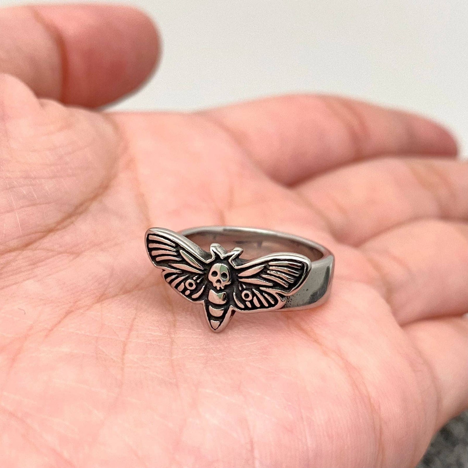 Stainless Steel Moth Ring