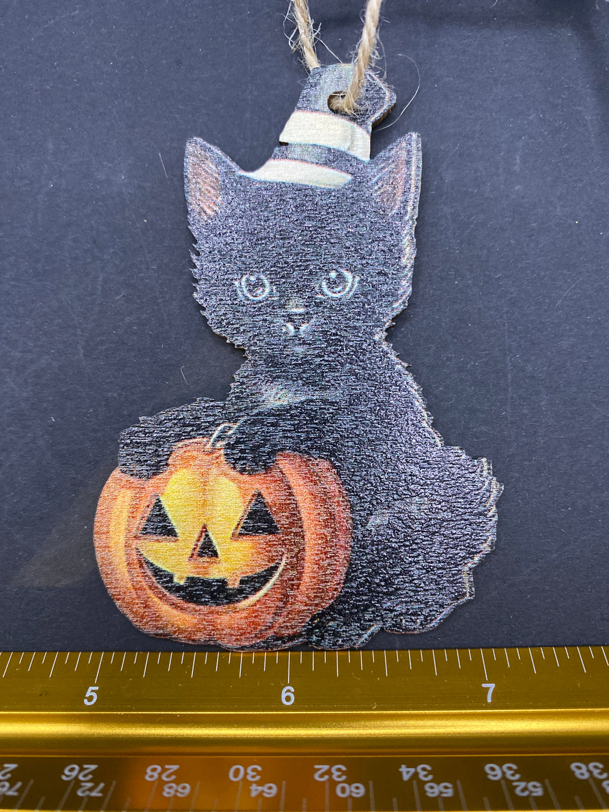 Black Cat Wooden Ornament